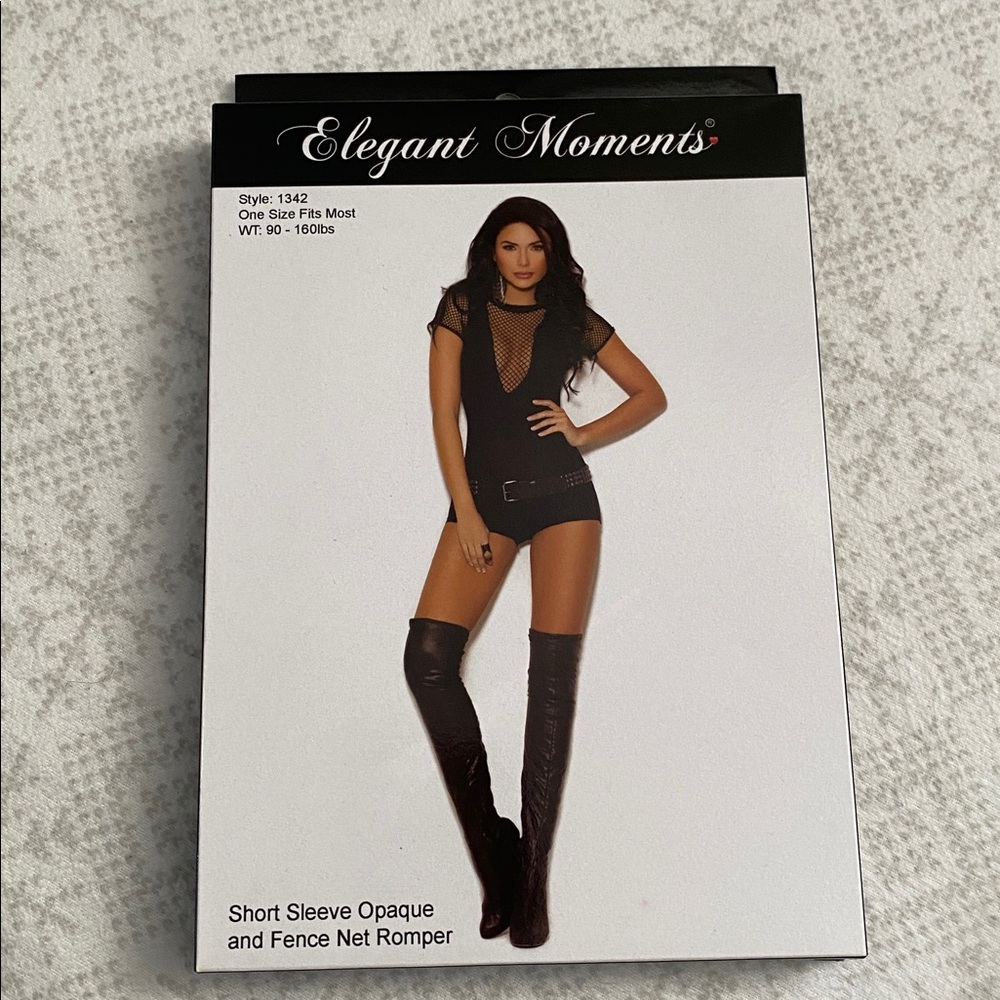 Black Fence Net Romper - Picture 3 of 4